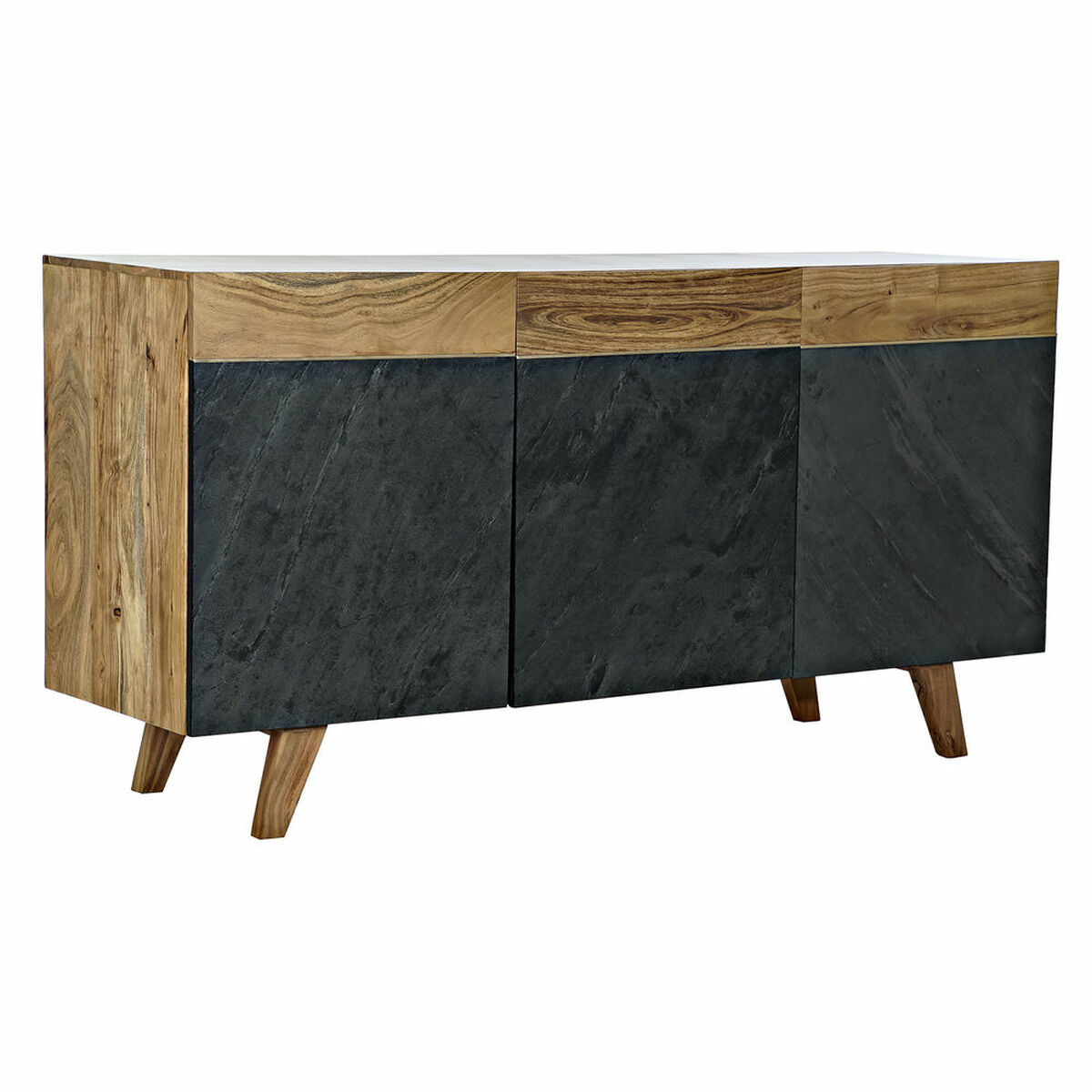 Skänk DKD Home Decor 8424001826971 145 x 42 x 74 cm Svart Brun Akaciaträ