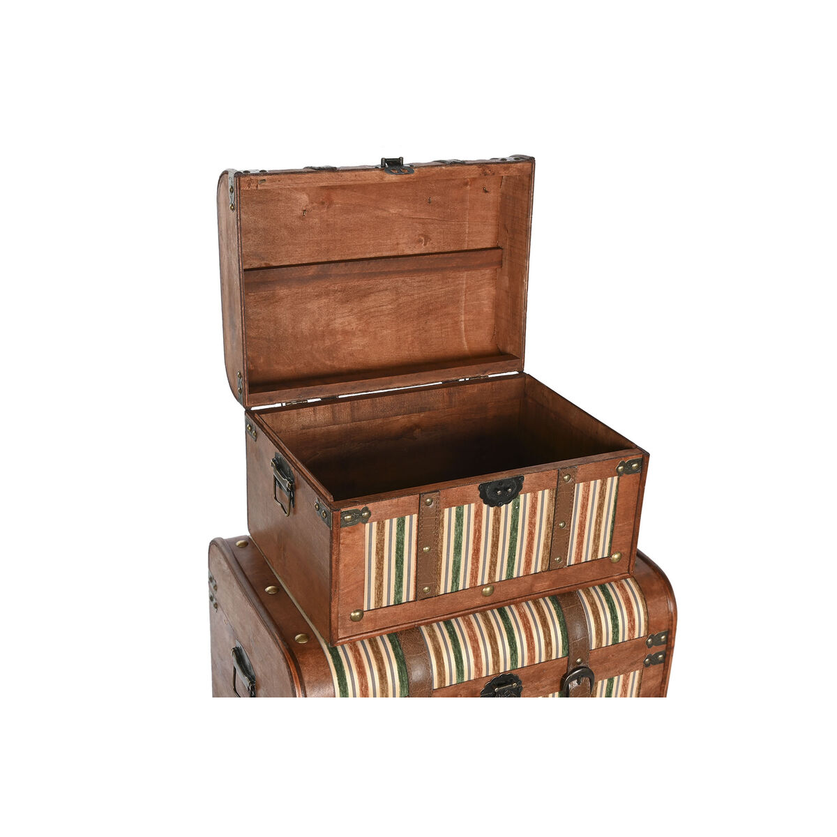 Koffertset Home ESPRIT Trä Kanvas Kolonial 61 x 43 x 42,5 cm 60 x 43,5 x 42 cm (3 antal) - 2