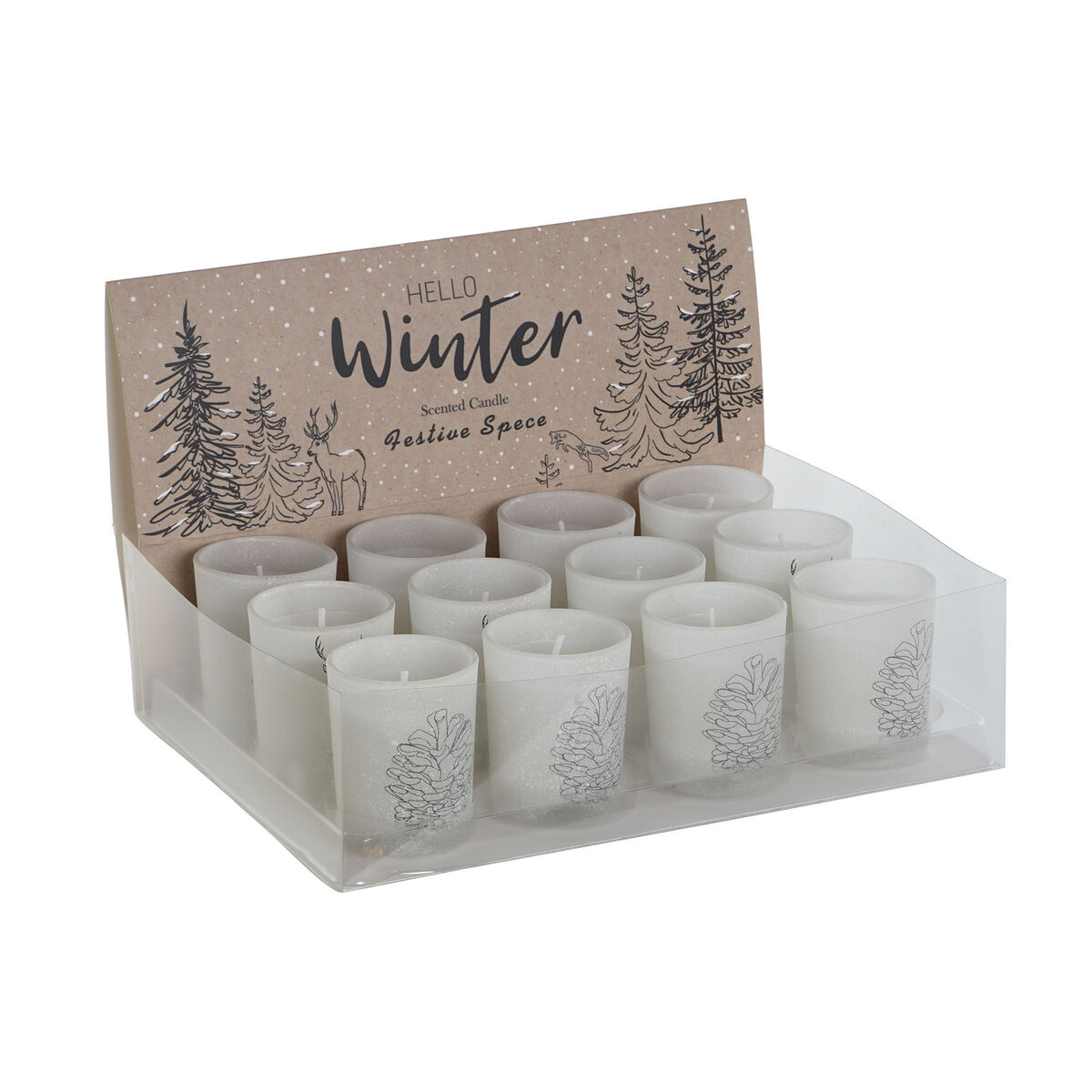 Ljus DKD Home Decor Vit Jul 5 x 5 x 6 cm (3 antal) - 3