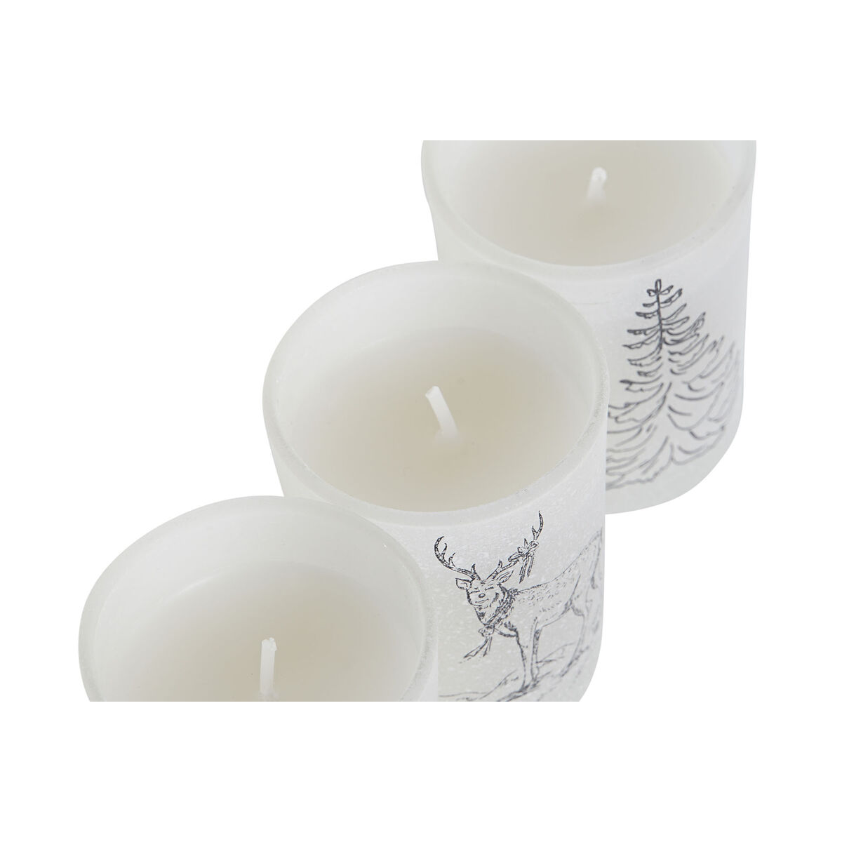 Ljus DKD Home Decor Vit Jul 5 x 5 x 6 cm (3 antal) - 2