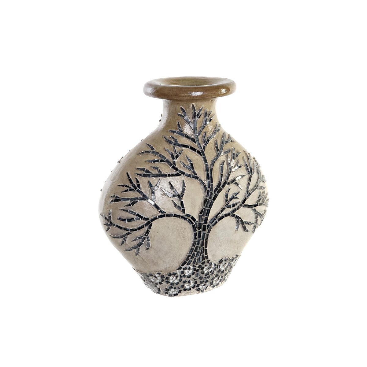 Vas DKD Home Decor Träd Glas Svart Beige Terrakota n (30 x 15 x 33,5 cm) - 4