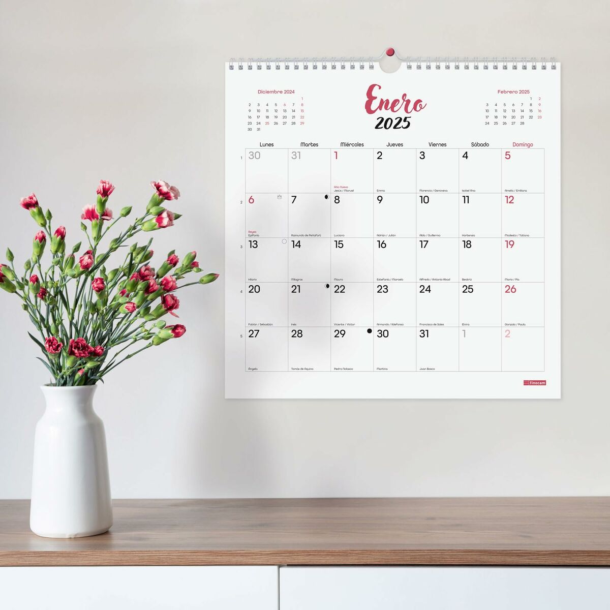 Väggkalender Finocam CHIC Vit Papper 2025 30 x 30 cm - 2