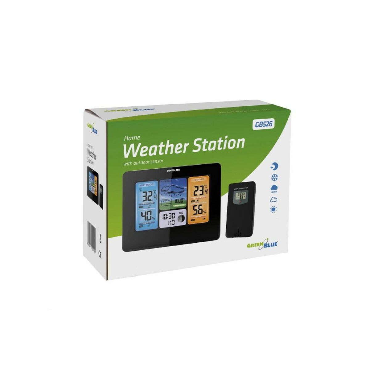 Multifunktionell väderstation Greenblue GB526 Svart Ja - 3