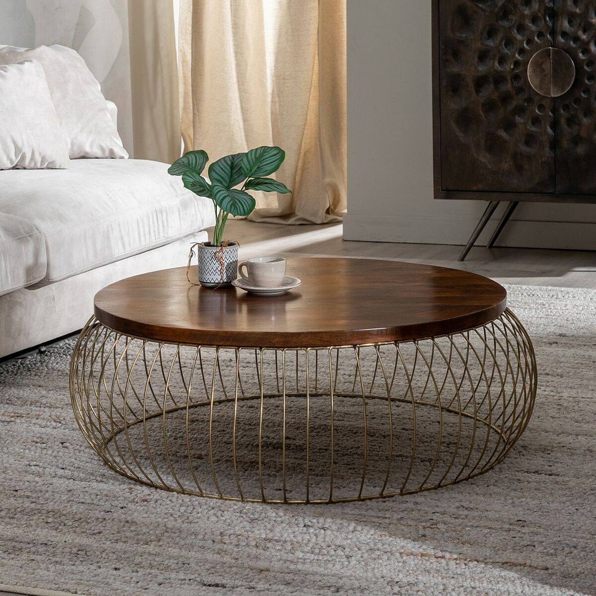Soffbord Gyllene Naturell 103 x 103 x 33 cm - 7