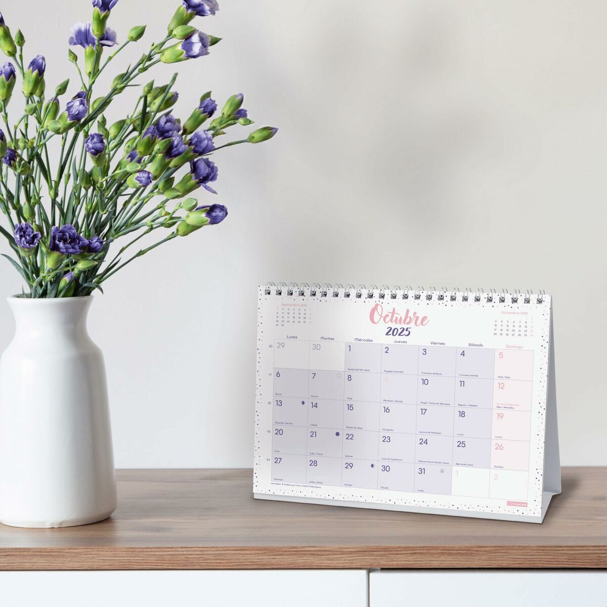 Skrivbordskalender Finocam CHIC Purpur Papper 21 x 15 cm 2025 - 2