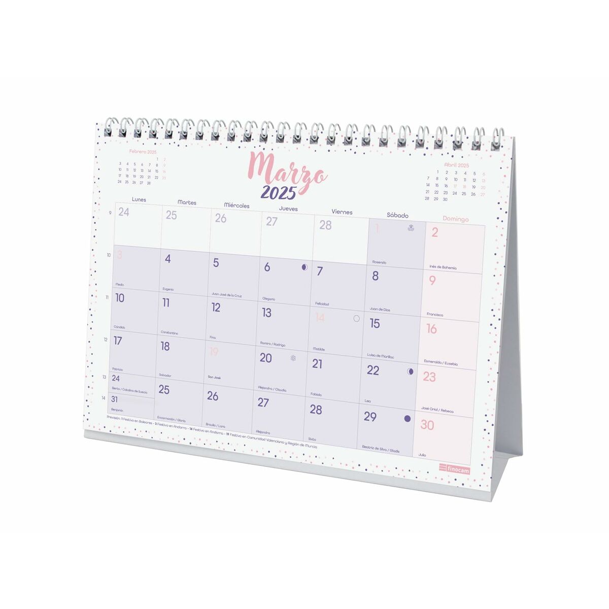 Skrivbordskalender Finocam CHIC Purpur Papper 21 x 15 cm 2025 - 4