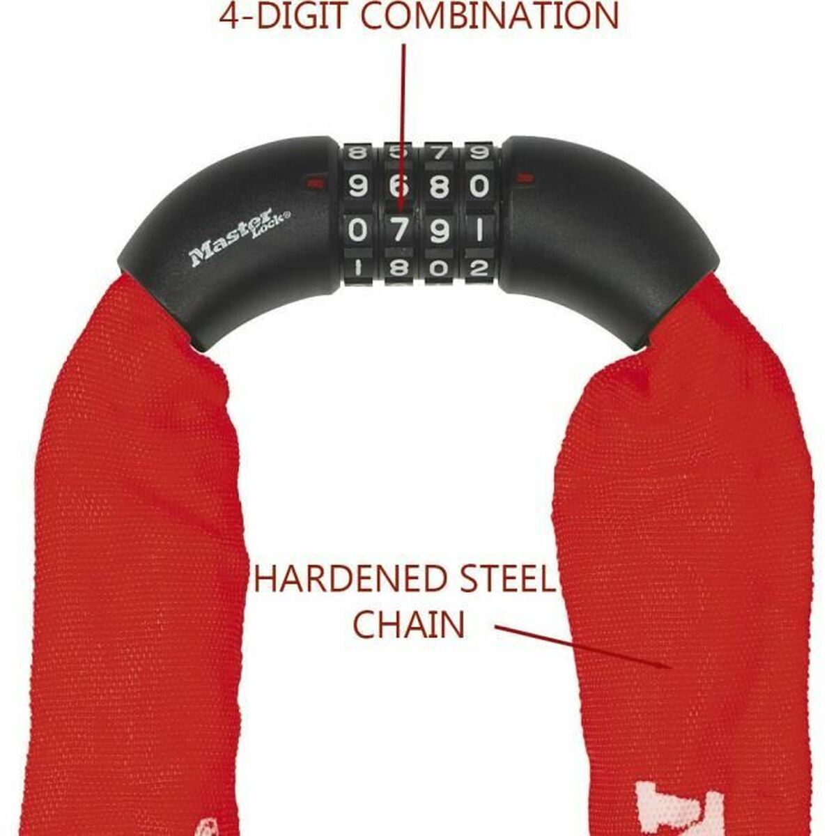 Hänglås med nyckel Master Lock Röd - 3