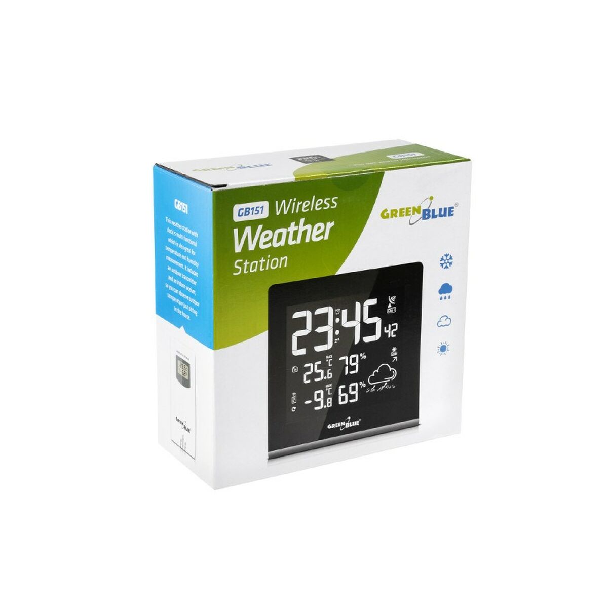 Multifunktionell väderstation Greenblue GB151 Vit Svart - 7