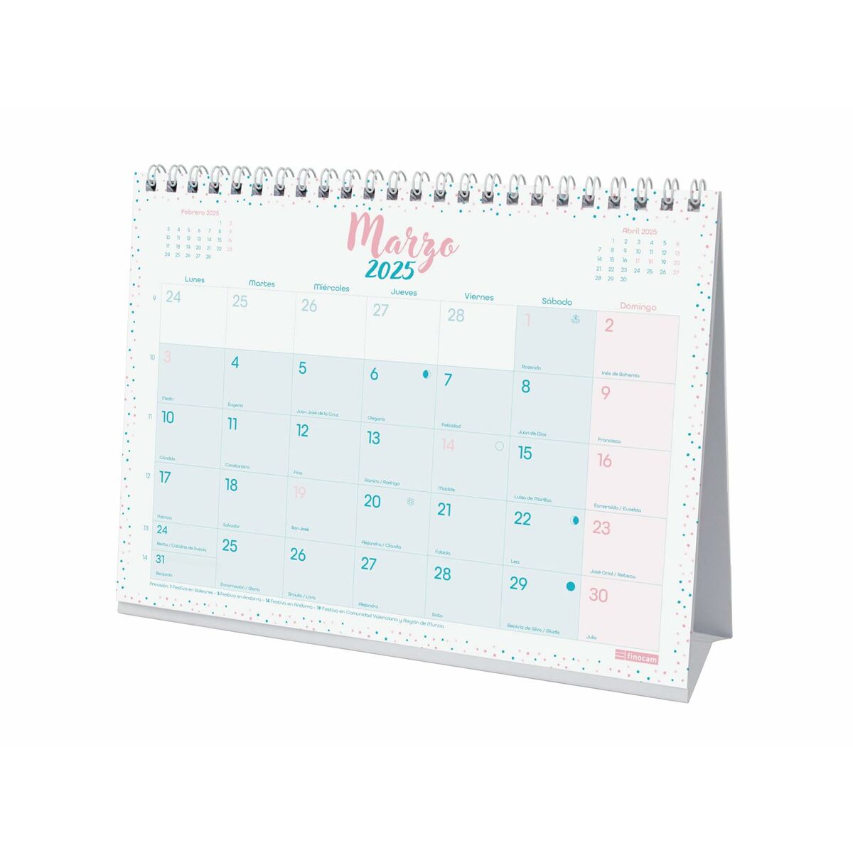 Skrivbordskalender Finocam CHIC Turkos Papper 21 x 15 cm 2025 - 4