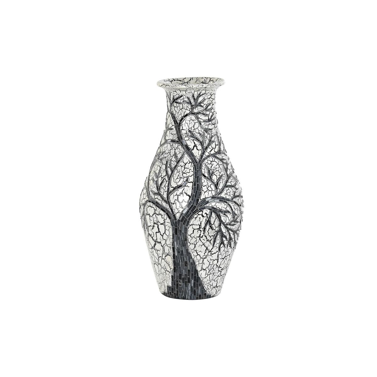 Vas DKD Home Decor Träd Vit Svart Vit/Svart Glas Terrakota n 29 x 29 x 60 cm - 7