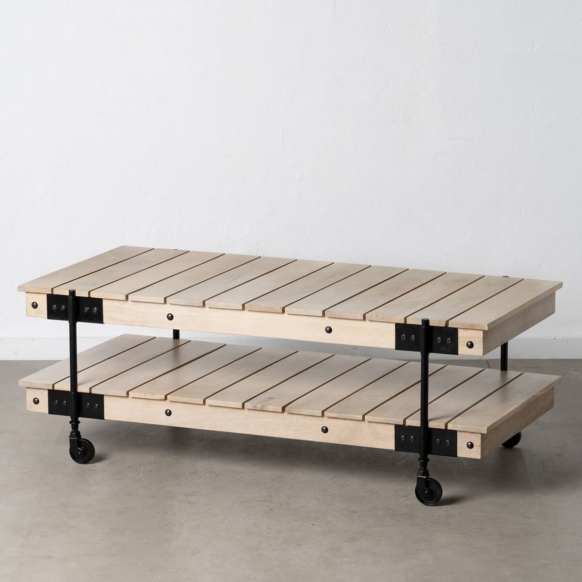 Soffbord Svart Naturell 130 x 64 x 48 cm - 2