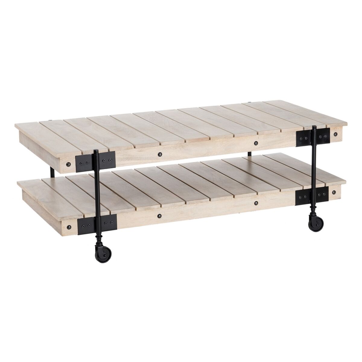Soffbord Svart Naturell 130 x 64 x 48 cm