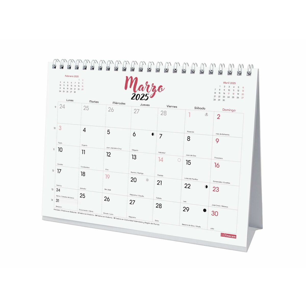 Skrivbordskalender Finocam CHIC Vit Papper 21 x 15 cm 2025 - 4