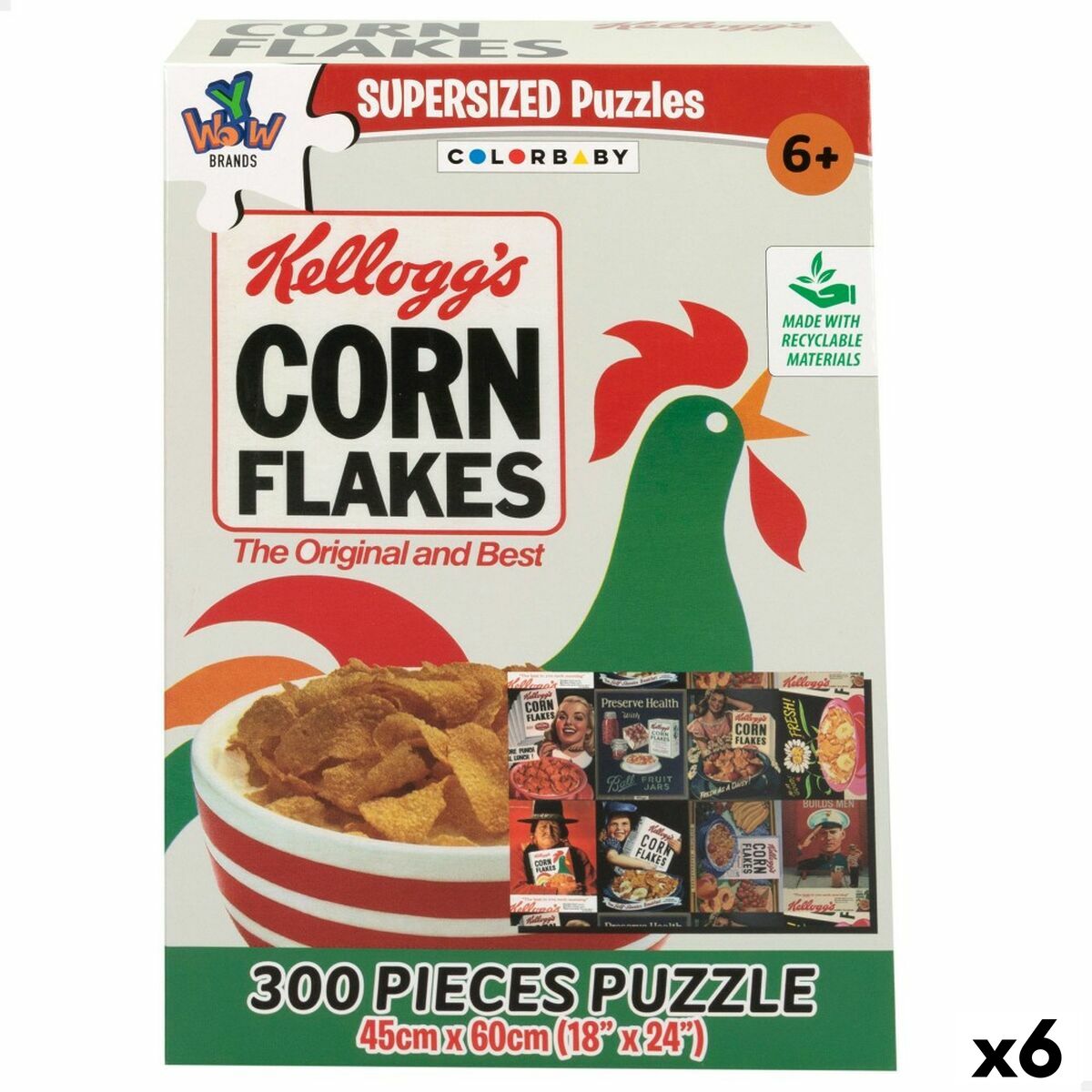 Pussel Kellogg's Corn Flakes 300 Delar 45 x 60 cm (6 antal)