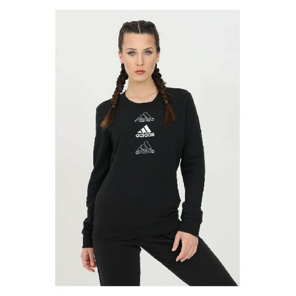 Tröja utan huva Dam Adidas W S SWT GL1400 Svart - 6