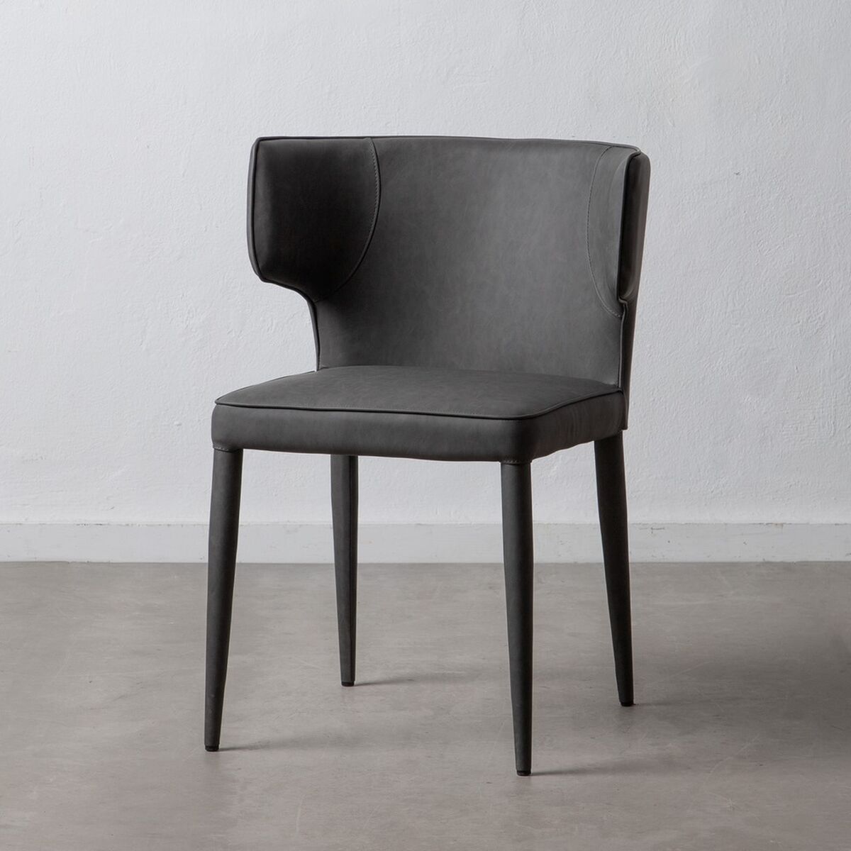 Matsalsstol Grå Syntetiskt läder Trä Metall 58 x 58 x 81,5 cm - 2