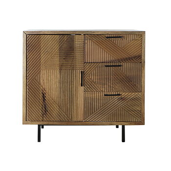 Skänk DKD Home Decor Naturell Metall Mangoträ 90 x 40 x 87 cm