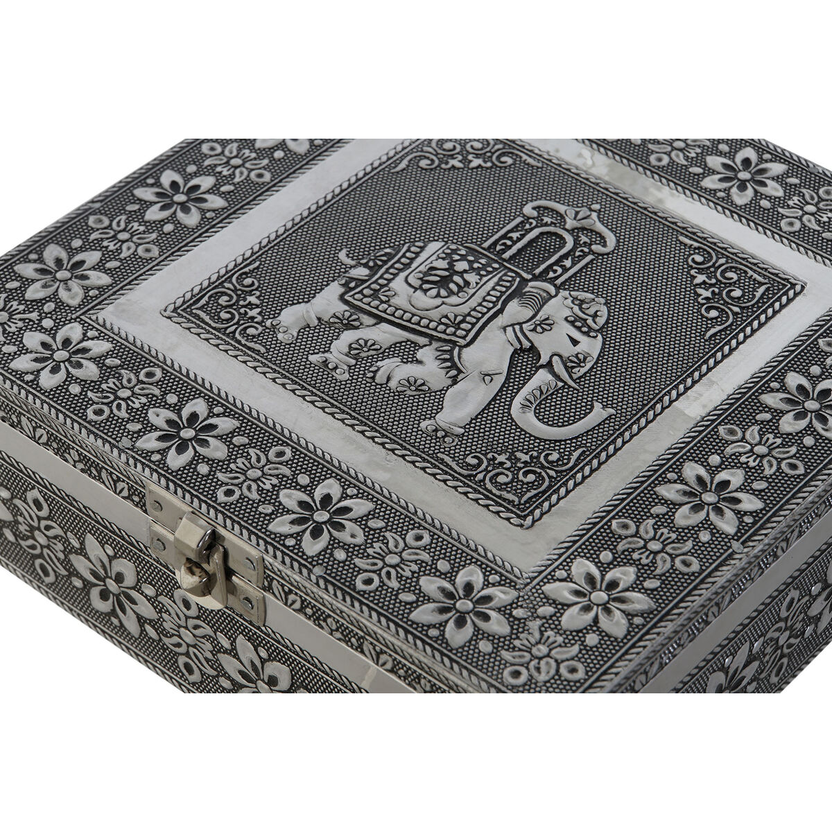 Smyckeskrin DKD Home Decor Silvrig Himmelsblå Trä Aluminium 18 x 18 x 6 cm - 3