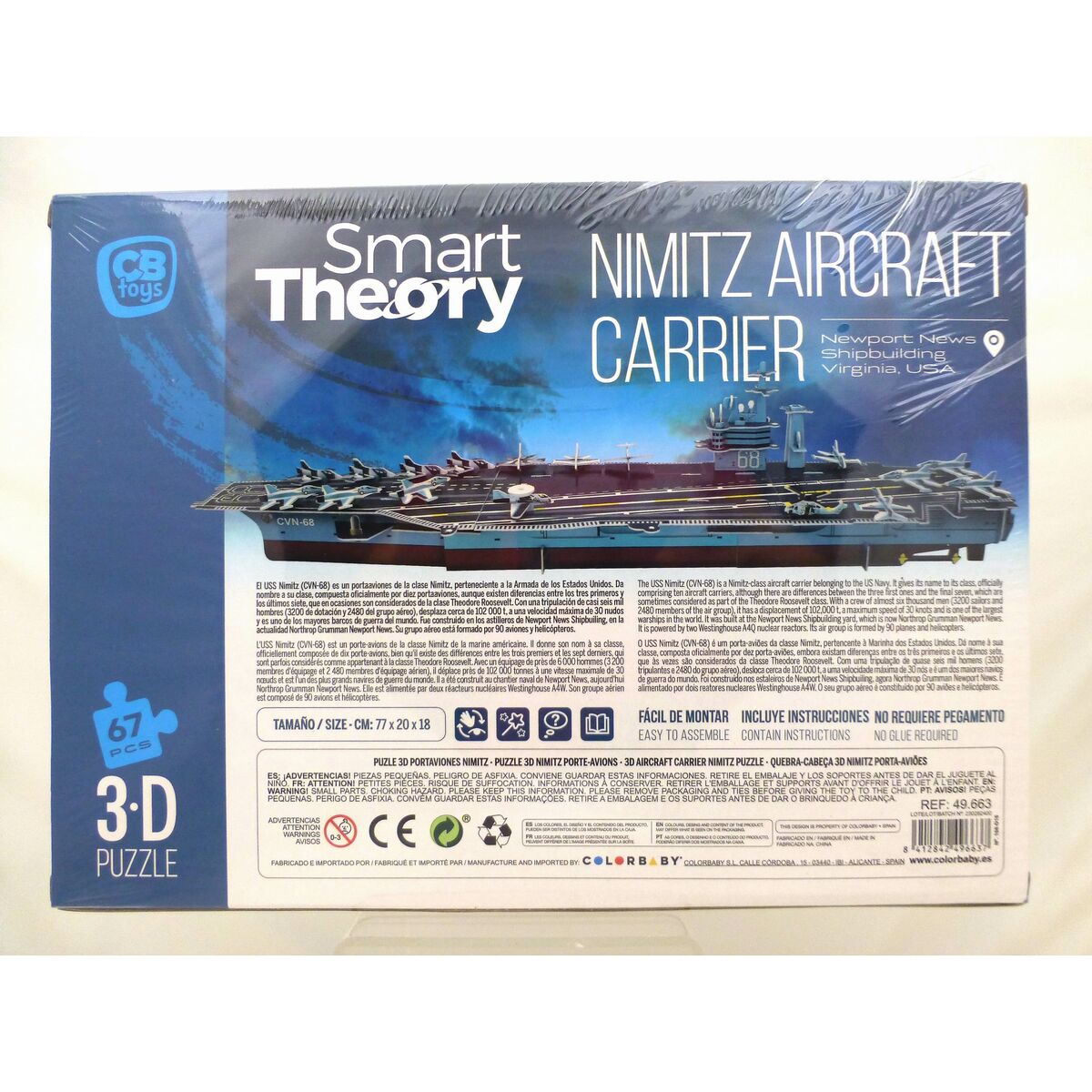 3D-pussel Colorbaby Nimitz Hangarfartyg 67 Delar 77 x 18 x 20 cm (6 antal) - 15