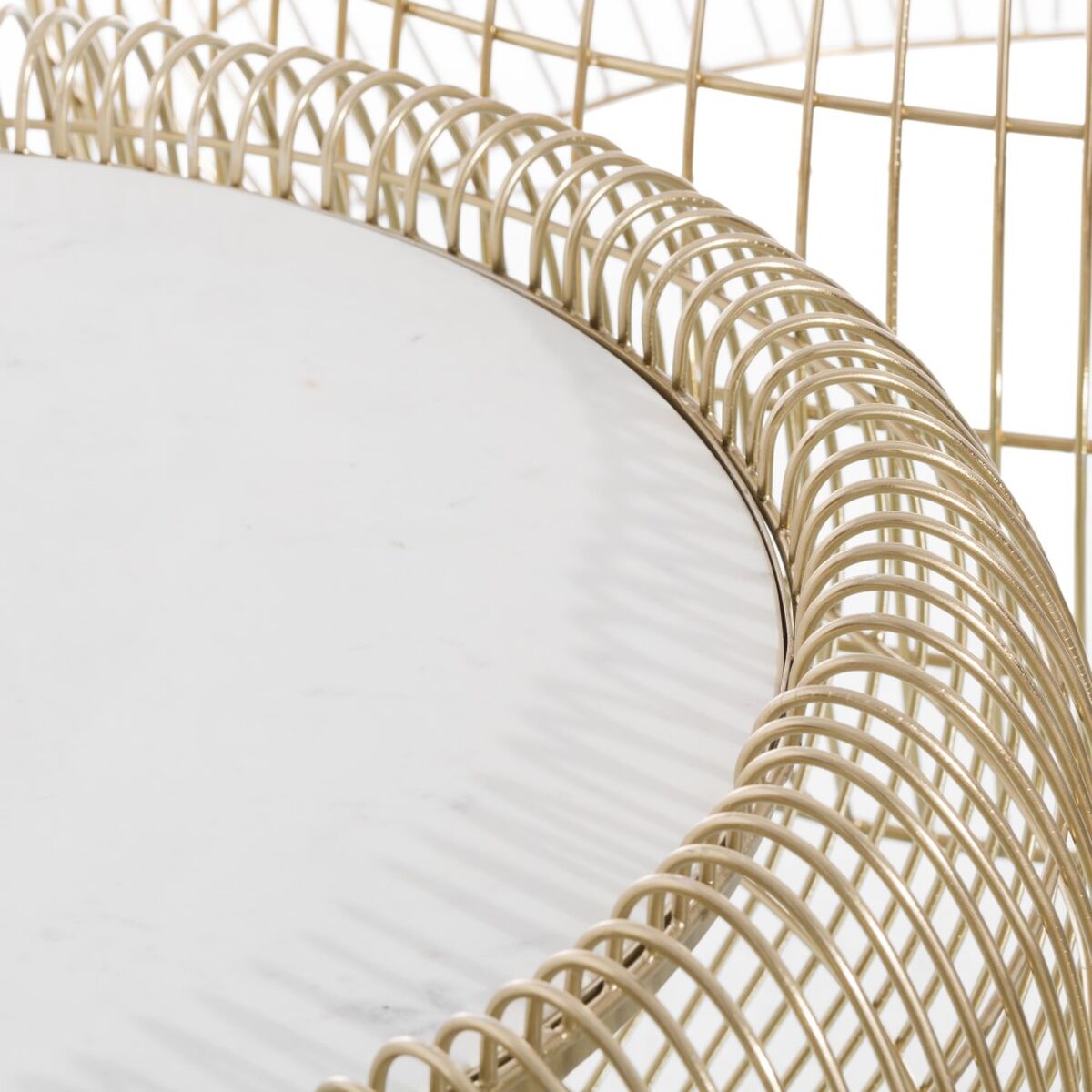 Soffbord Vit Gyllene 71 x 71 x 30 cm - 2