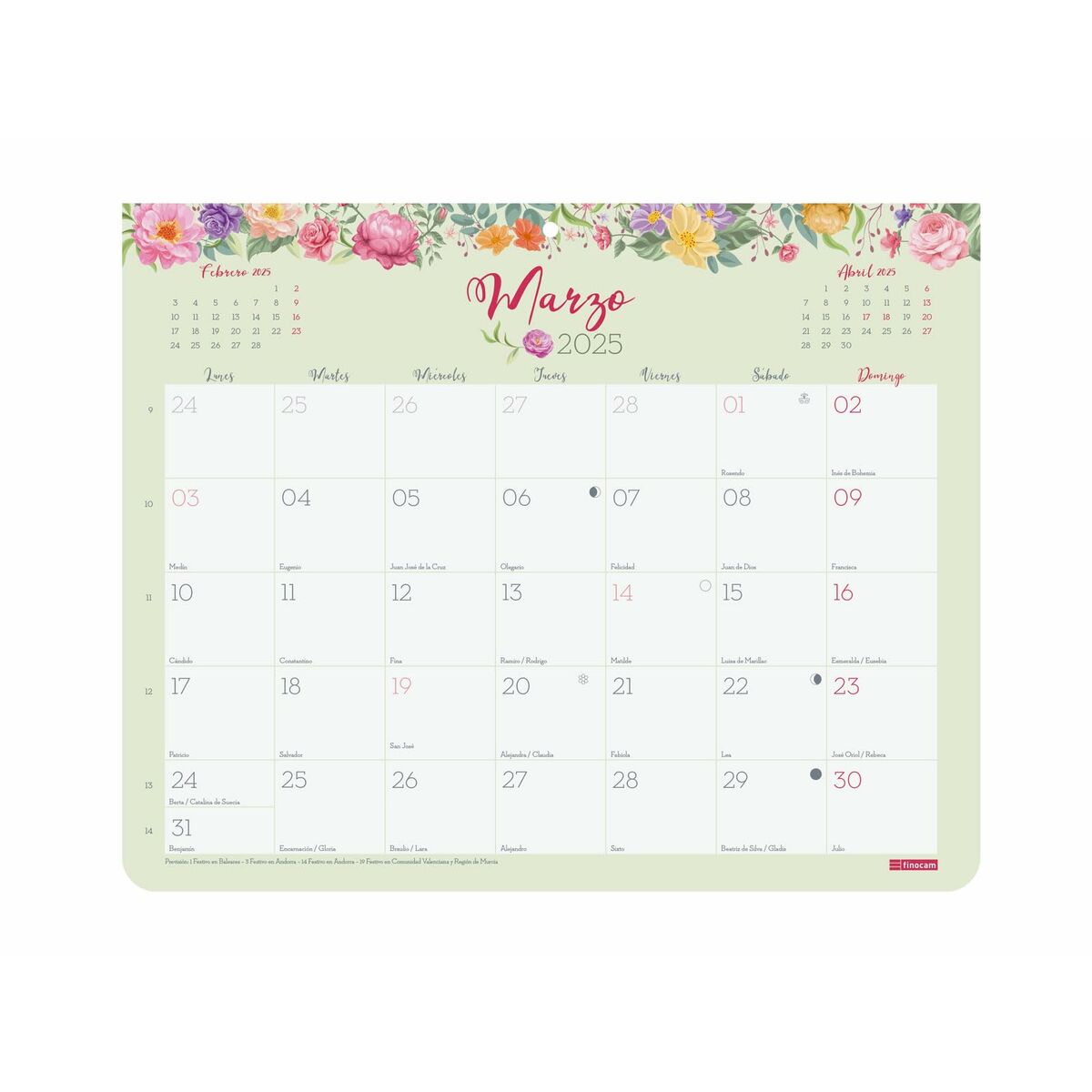 Väggkalender Finocam Multicolour Papper 2025 25 x 20 cm - 6