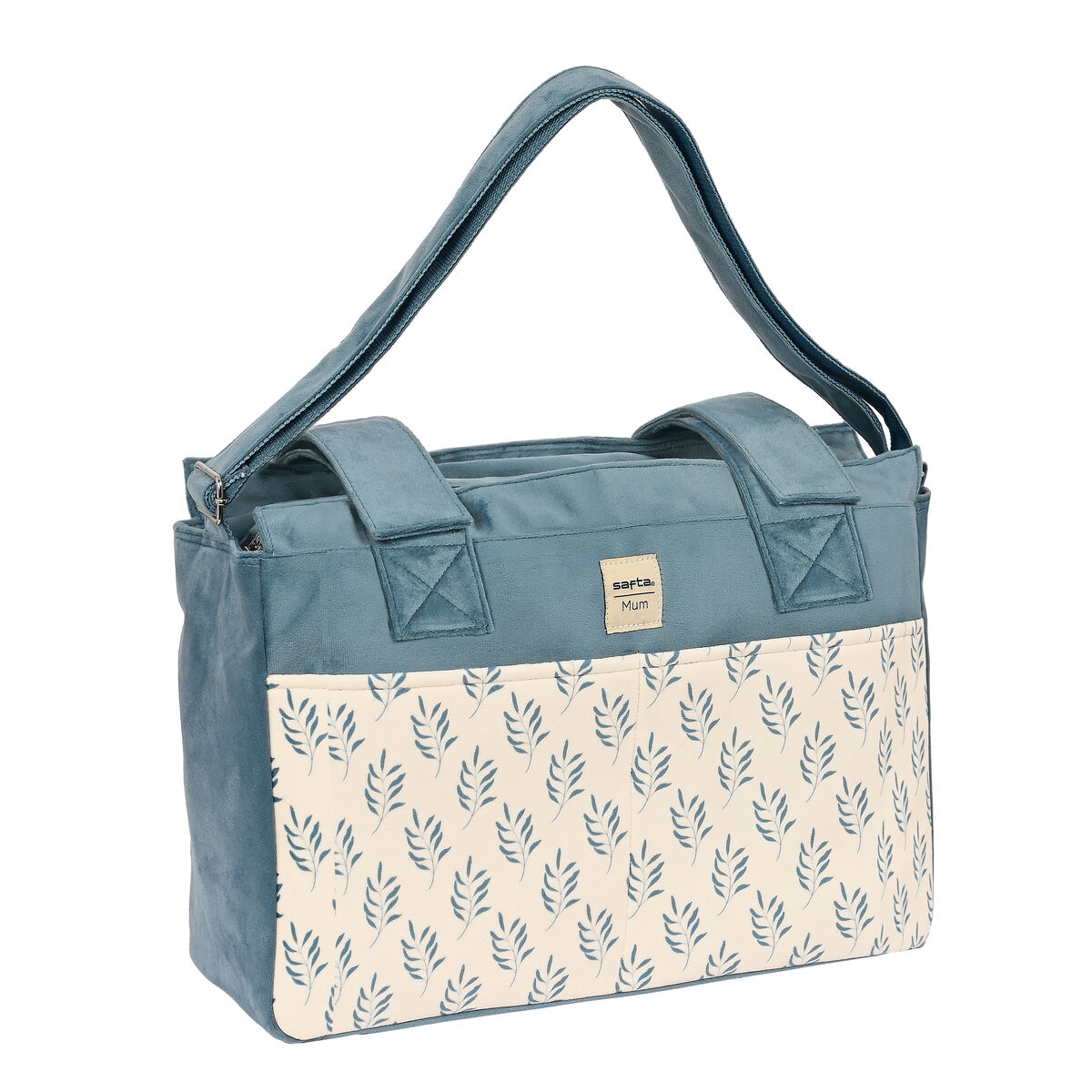 Bag för blöjbyte Safta Leaves Turkos (46 x 26 x 15 cm)