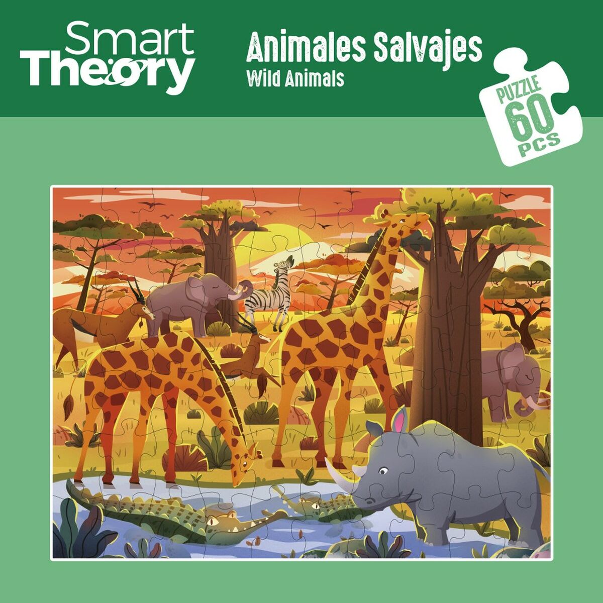 Barnpussel Colorbaby Wild Animals 60 Delar 60 x 44 cm (6 antal) - 6