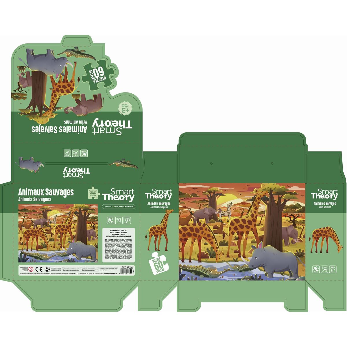 Barnpussel Colorbaby Wild Animals 60 Delar 60 x 44 cm (6 antal) - 15