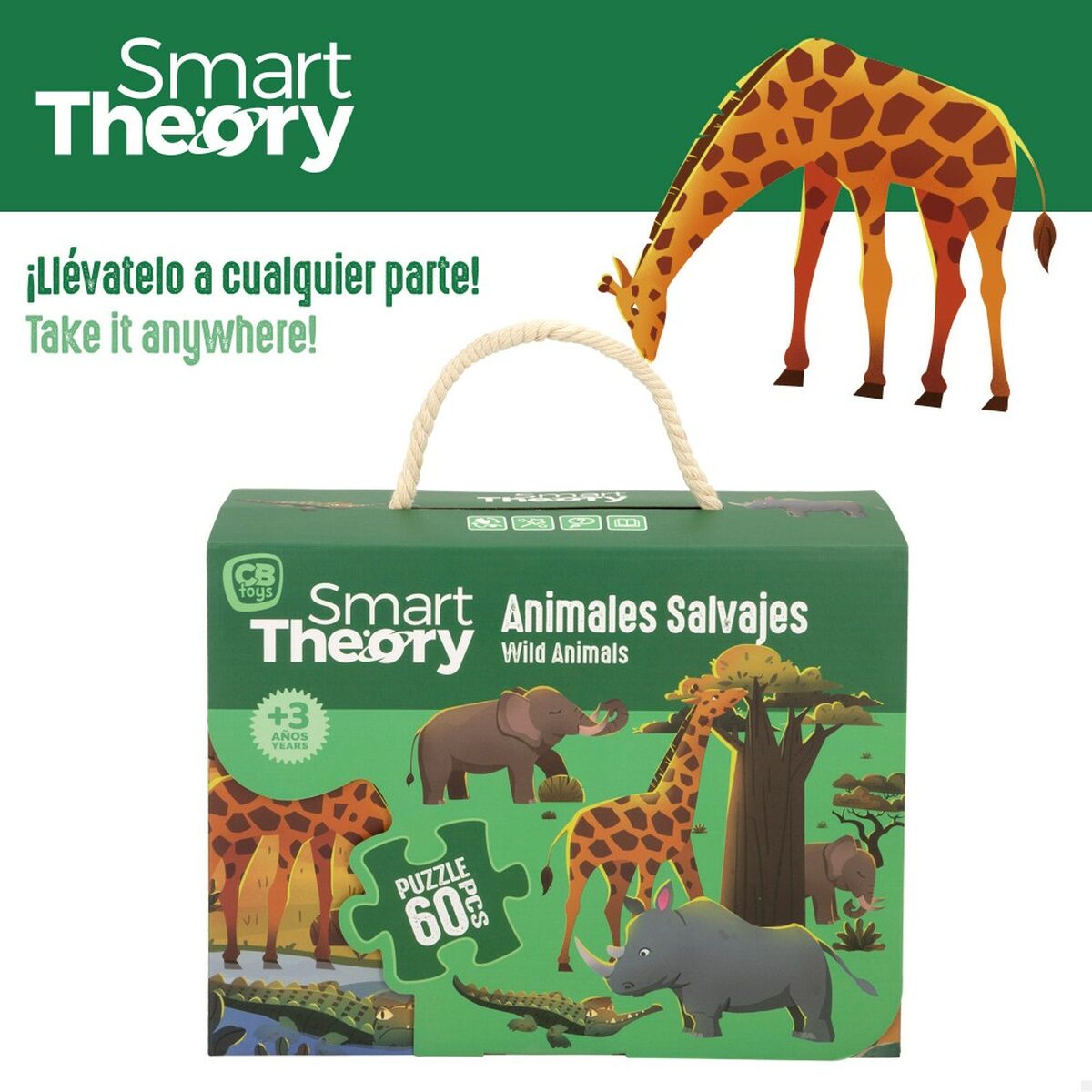 Barnpussel Colorbaby Wild Animals 60 Delar 60 x 44 cm (6 antal) - 12