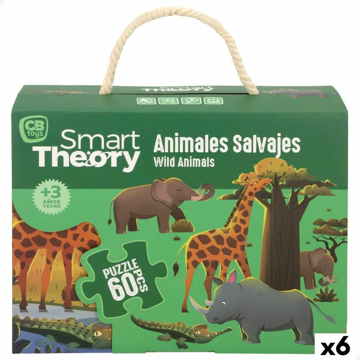 Barnpussel Colorbaby Wild Animals 60 Delar 60 x 44 cm (6 antal) - 8