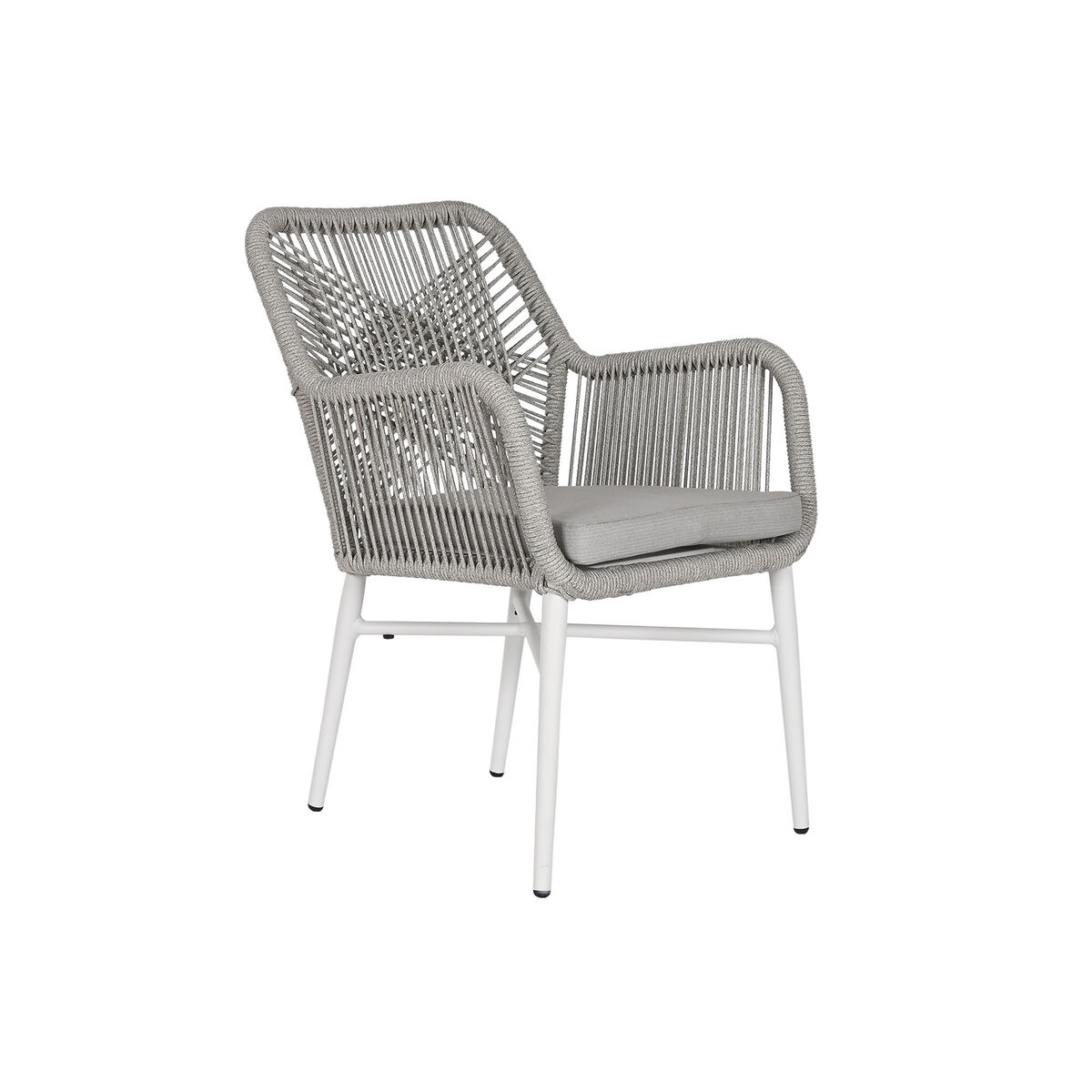 Trädgårdssoffa Home ESPRIT Vit Grå Aluminium syntetisk rattan 57 x 63 x 84 cm