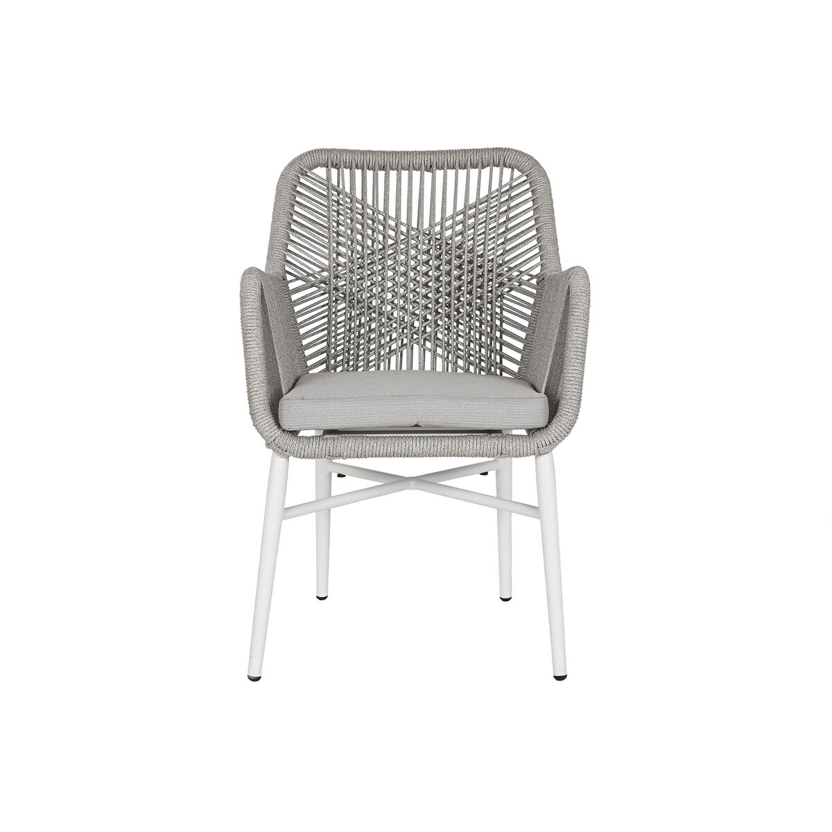 Trädgårdssoffa Home ESPRIT Vit Grå Aluminium syntetisk rattan 57 x 63 x 84 cm - 2
