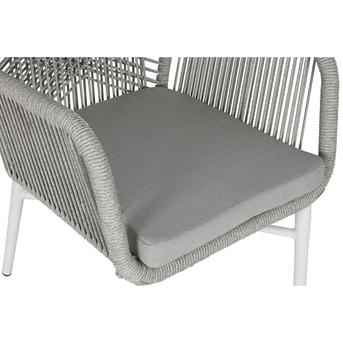 Trädgårdssoffa Home ESPRIT Vit Grå Aluminium syntetisk rattan 57 x 63 x 84 cm - 4