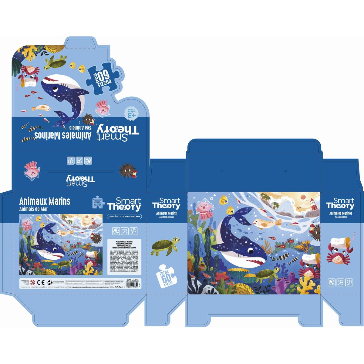 Barnpussel Colorbaby Sea Animals 60 Delar 60 x 44 cm (6 antal) - 15