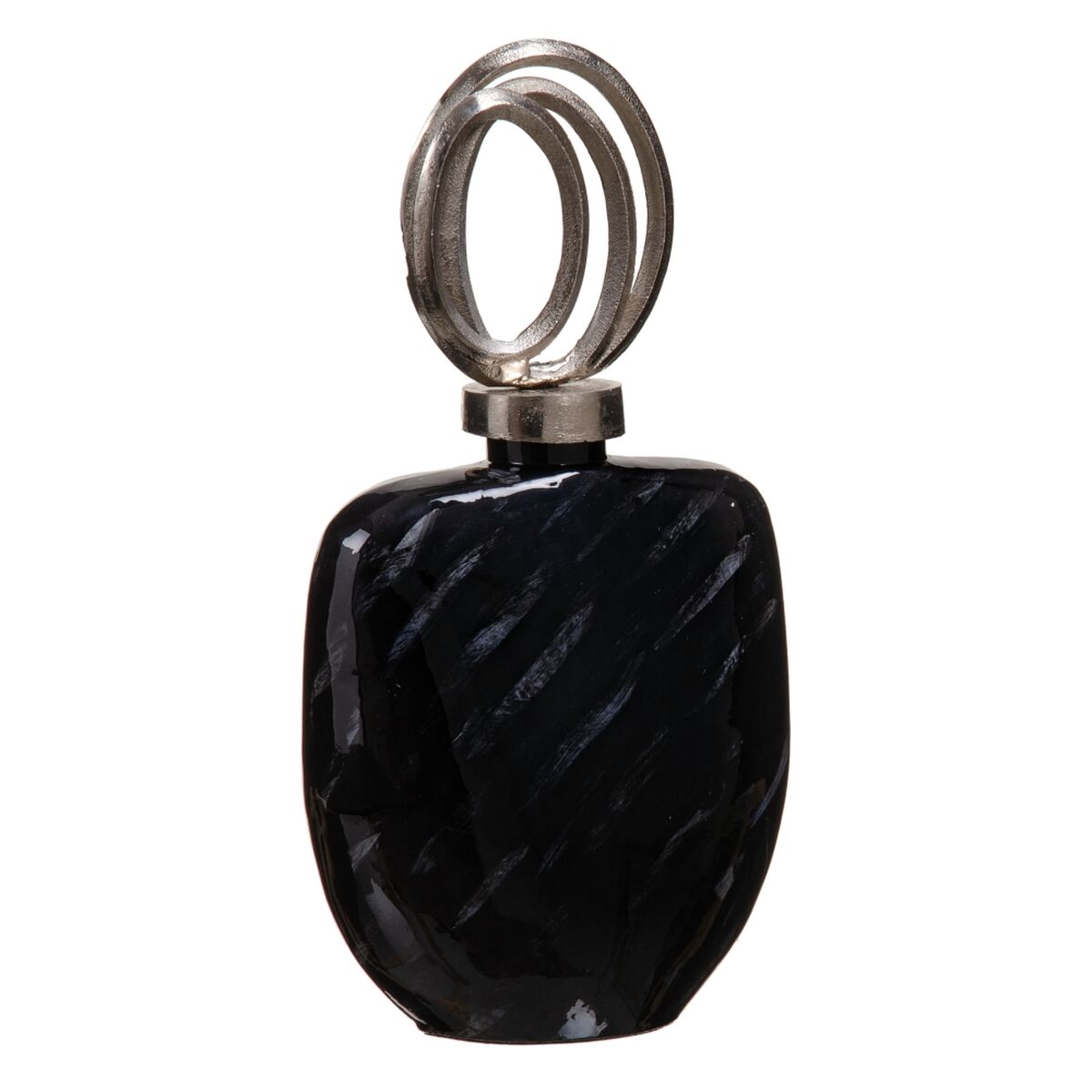 Vas 23 x 13 x 41 cm Glas Svart Metall Silver - 5