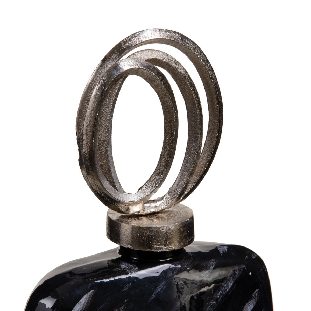 Vas 23 x 13 x 41 cm Glas Svart Metall Silver - 3