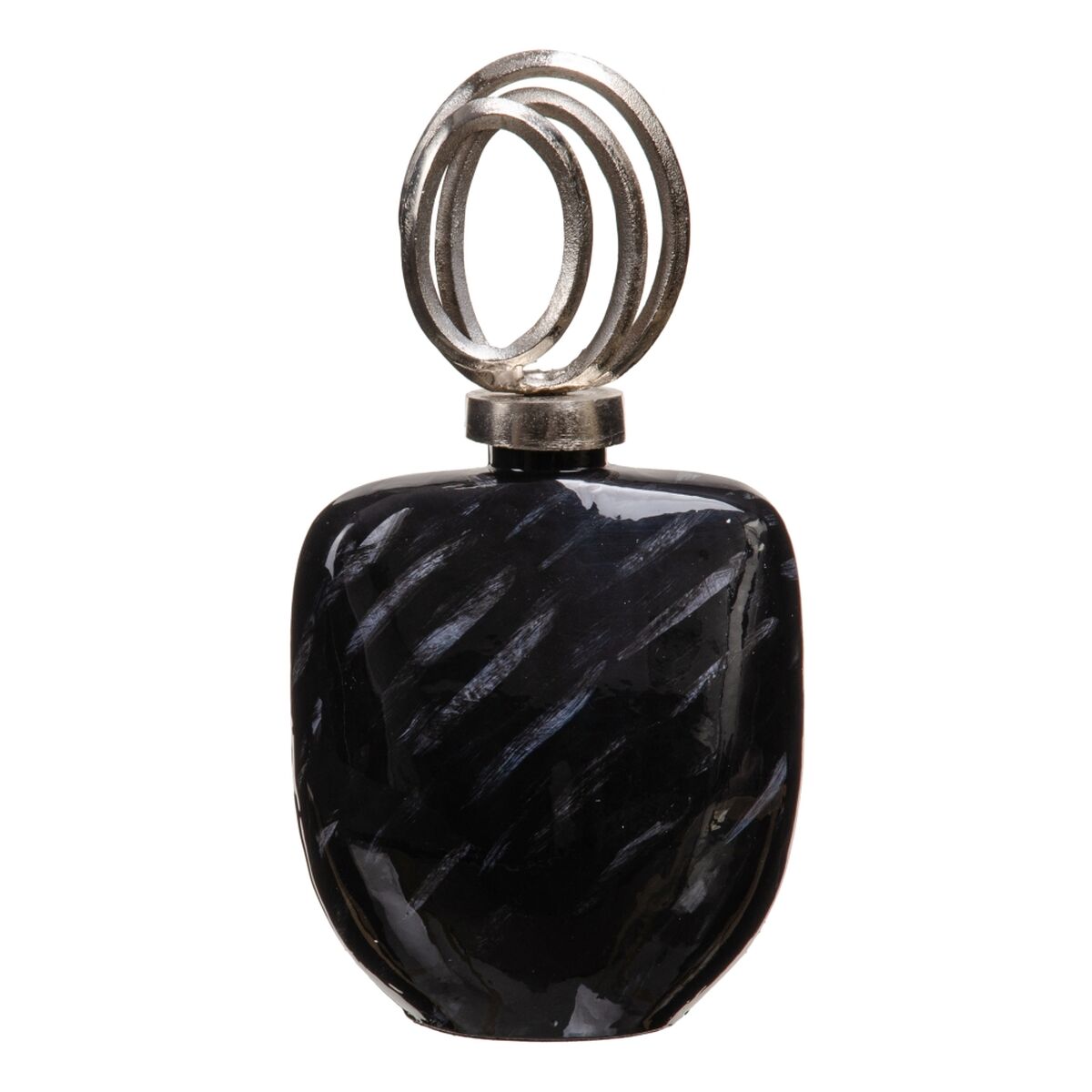 Vas 23 x 13 x 41 cm Glas Svart Metall Silver - 6