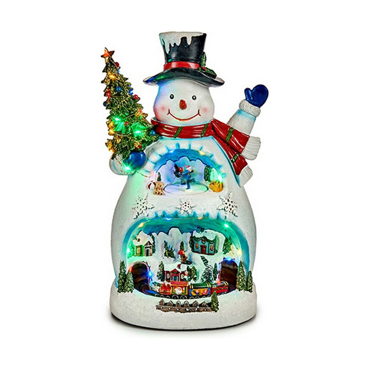 LED-juldekoration Snögubbe Krist+ Vit Snögubbe Stad 25,5 x 47 x 29 cm
