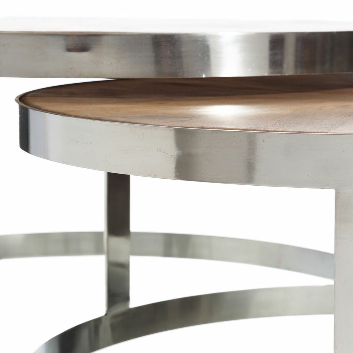 Soffbord Silvrig Naturell 100 x 100 x 45 cm (2 antal) - 2