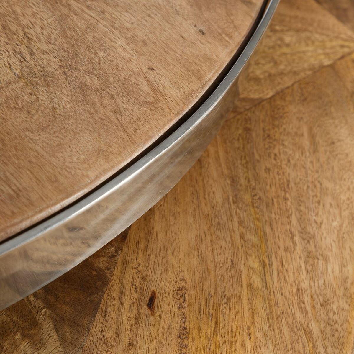 Soffbord Silvrig Naturell 100 x 100 x 45 cm (2 antal) - 4