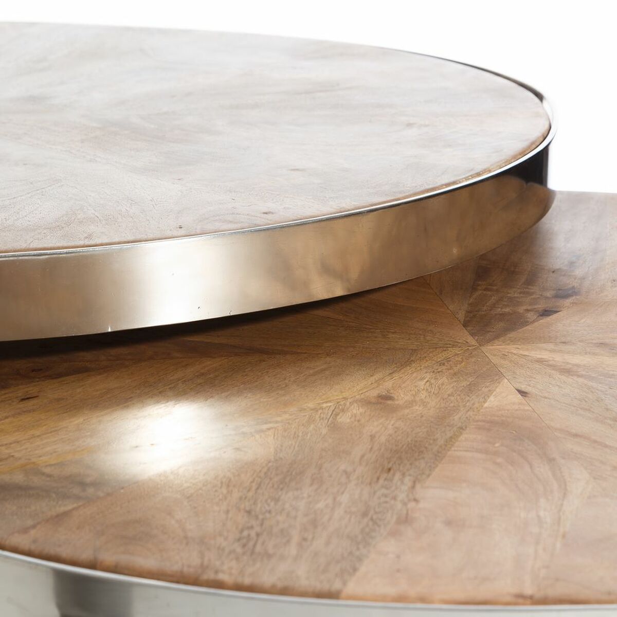 Soffbord Silvrig Naturell 100 x 100 x 45 cm (2 antal) - 3