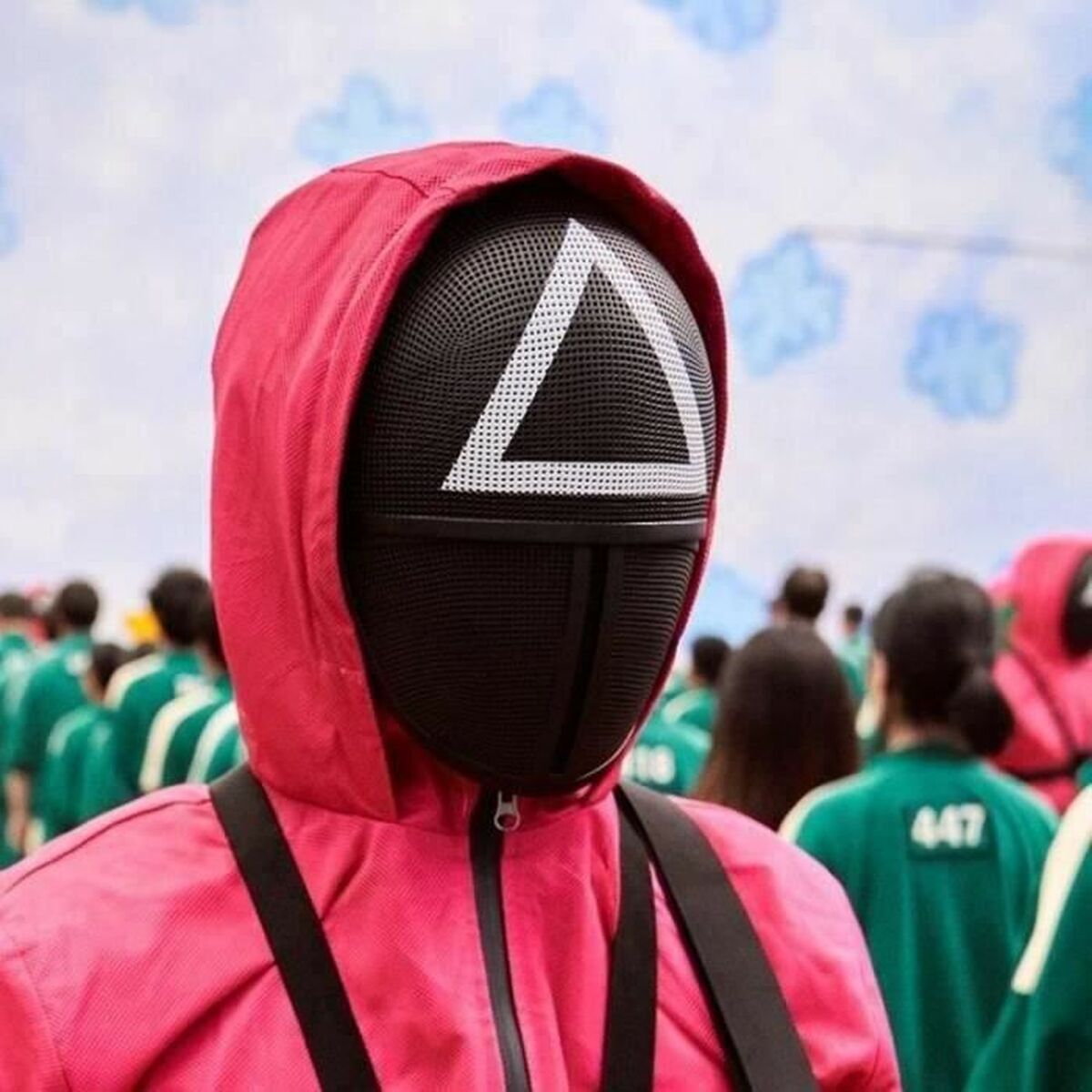 Mask Squid Game Triangle Soldier Maskeraddräktsaccessoarer - 4