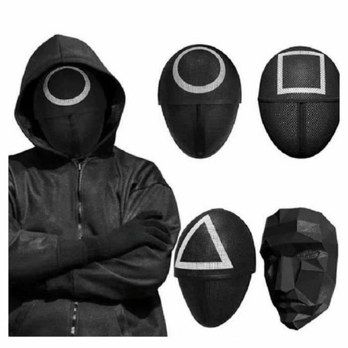Mask Squid Game Triangle Soldier Maskeraddräktsaccessoarer - 2