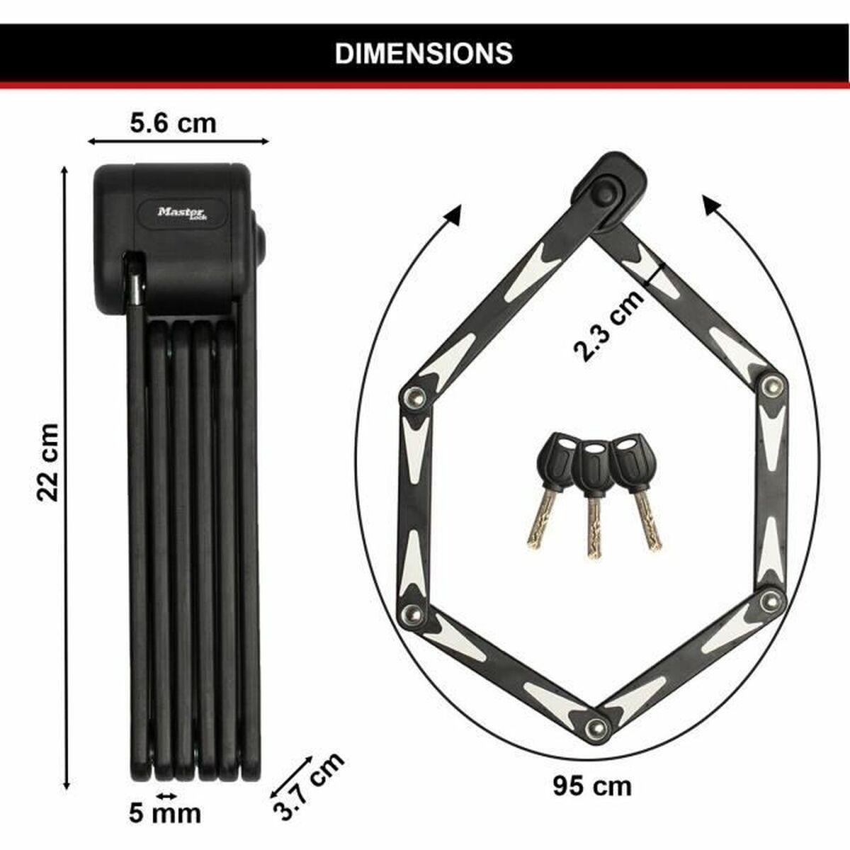 Hänglås med nyckel Master Lock 28 x 9 x 13 cm Stål - 5