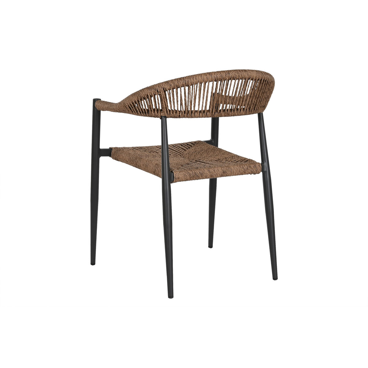 Stol Home ESPRIT Brun Svart Aluminium Rattan 56 x 60 x 78 cm - 5