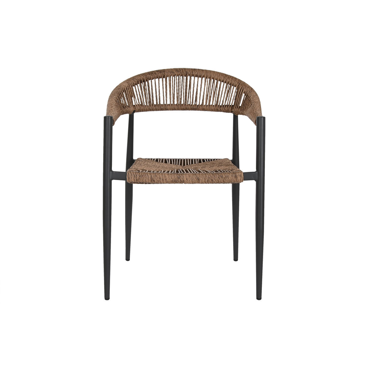 Stol Home ESPRIT Brun Svart Aluminium Rattan 56 x 60 x 78 cm - 6