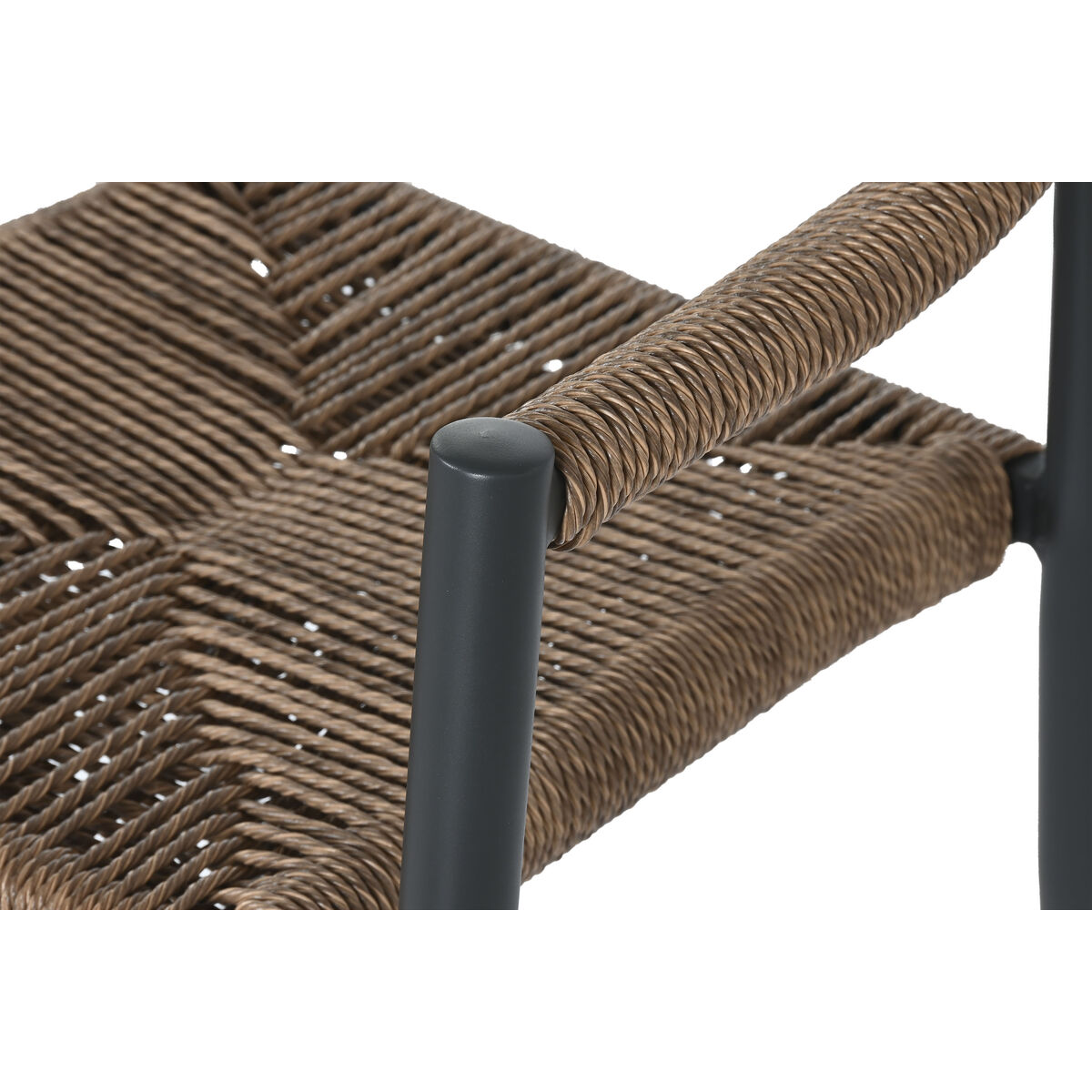 Stol Home ESPRIT Brun Svart Aluminium Rattan 56 x 60 x 78 cm - 4
