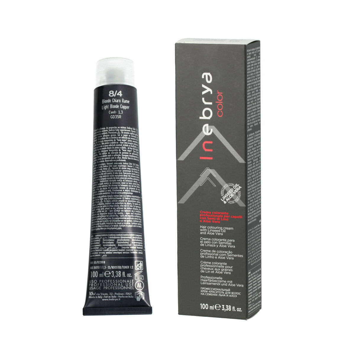 Permanent färg Inebrya Nº 8/4 Light Blonde Copper 100 ml