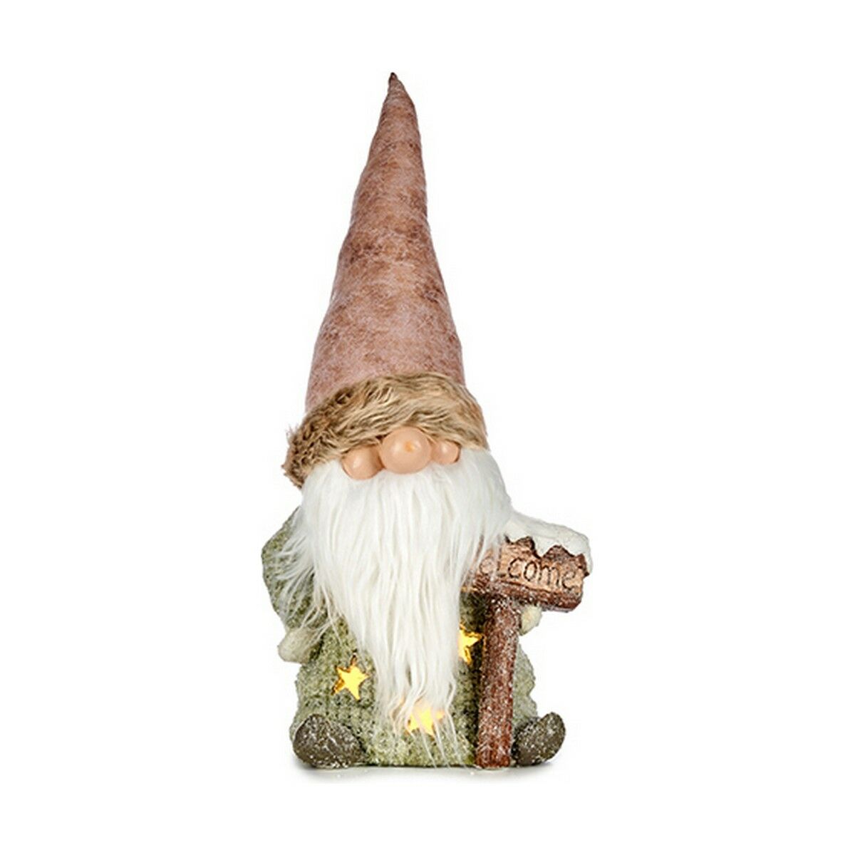 Prydnadsfigur Krist+ Vit Brun Grön Rosa Tomtenisse 21 x 58 x 27 cm