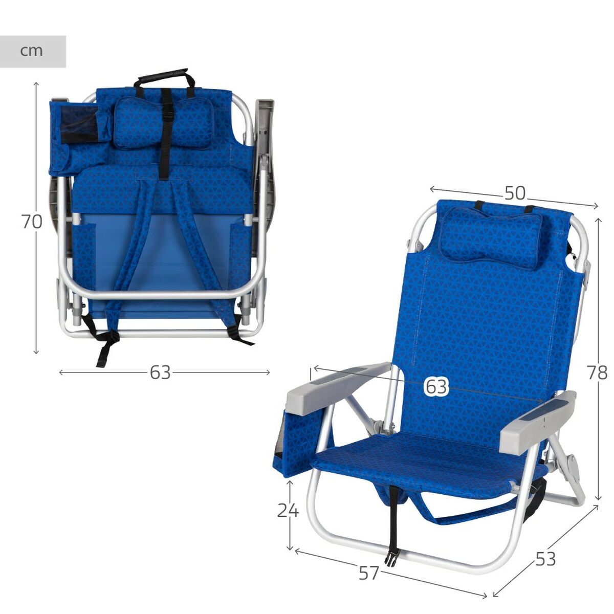 Strandstol Aktive 50 x 78 x 53 cm - 5